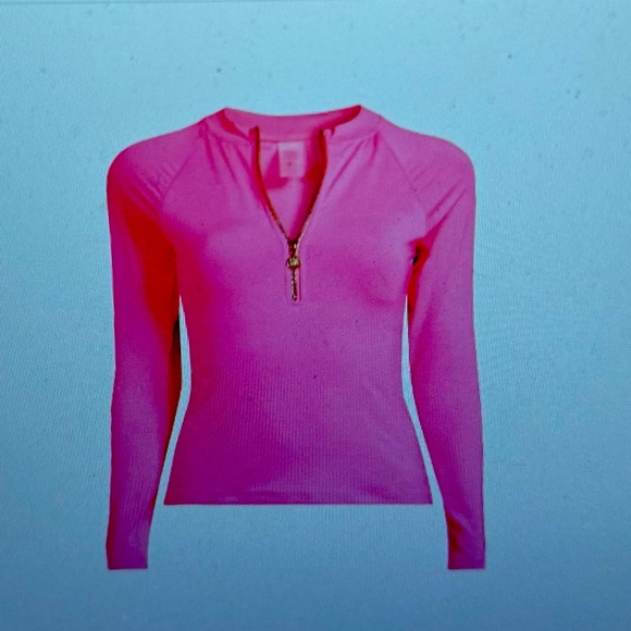 Lilly Pulitzer NAYTE half zip Rashguard top, UPF 50, NWT, Roxie pink‎ size 10